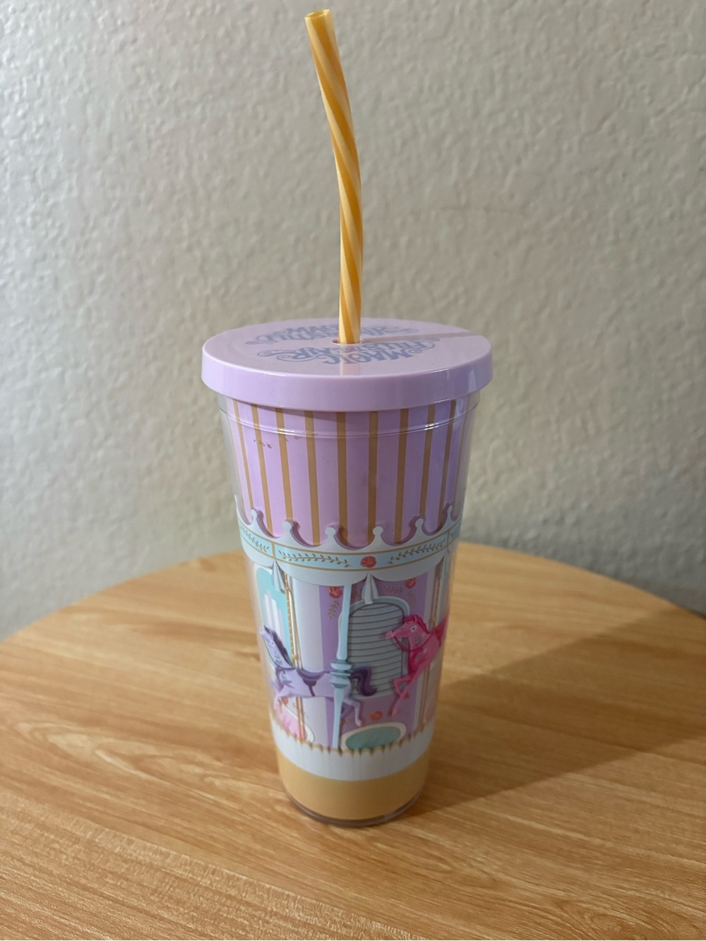 Disney Park Fantasyland Mary Poppins Carousel Tumbler Pink ‘Magic Fills The Air’